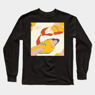 Abstract Art Shapes Earthy Colors Long Sleeve T-Shirt